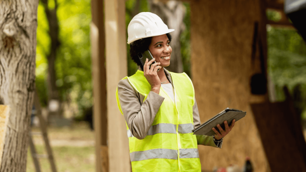 Skilled artisan performing civil maintenance tasks outdoors